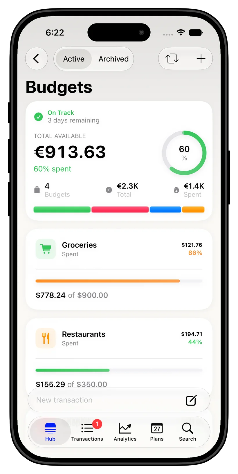 Budgeting that stays on your iPhone